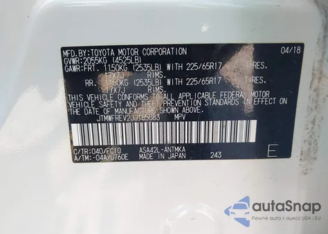 2018 Toyota Rav4 Xle from USA, damaged, VIN JTMWFREV2JJ185083